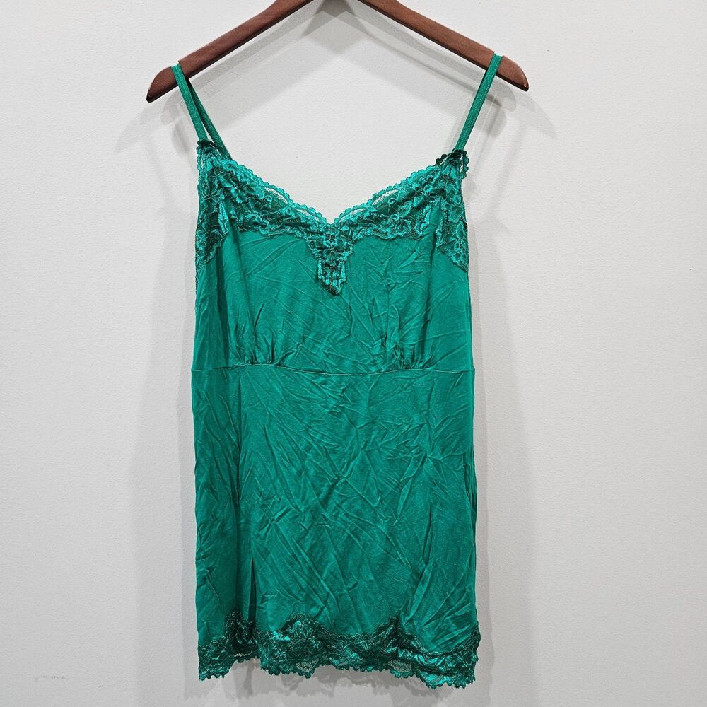 Lane Bryant Womens Lacey Babydoll Tank Size 14-16 Green Fairy Bella Elena Cami